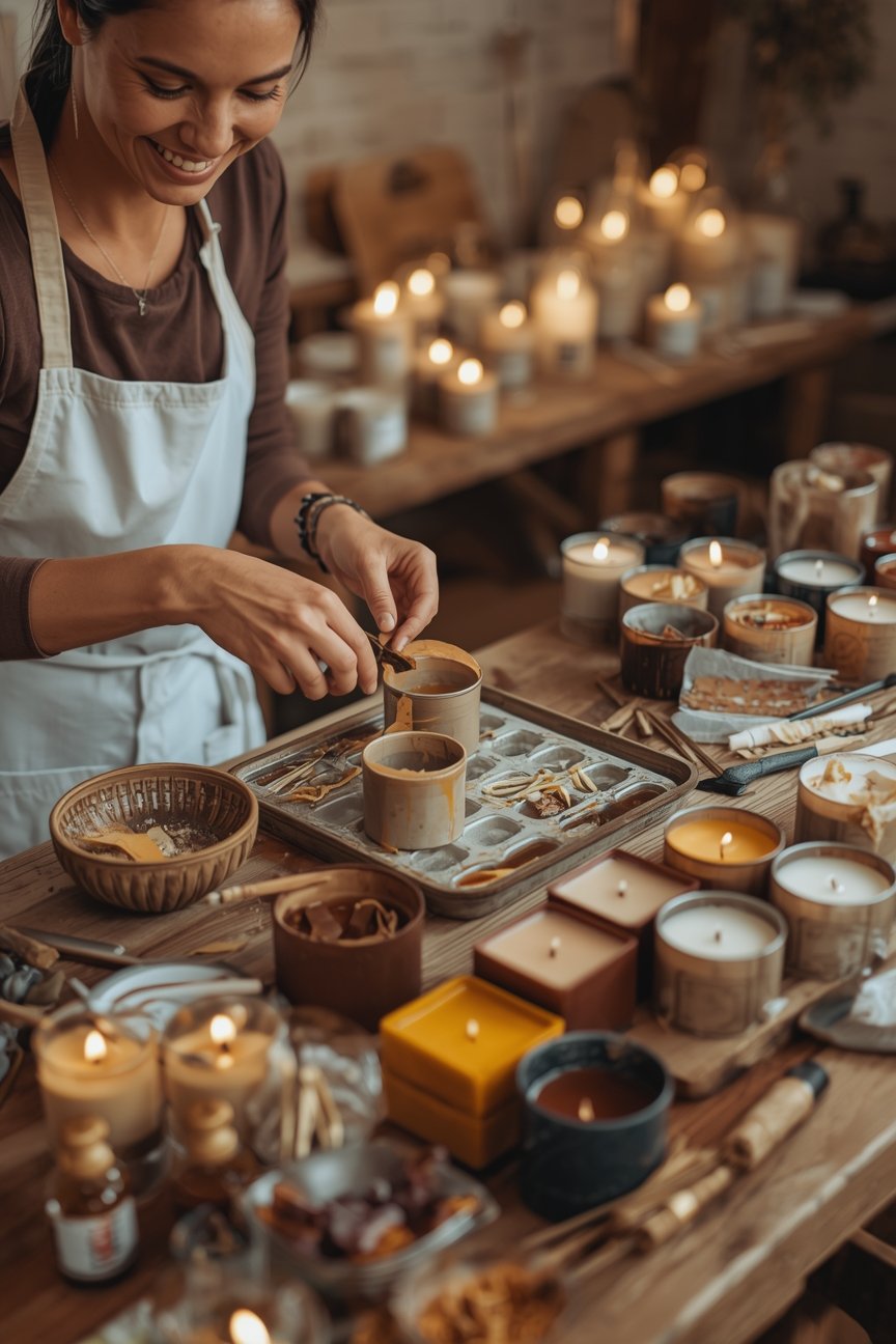 Handgjorda ljus i produktion